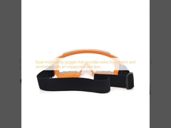 แว่นป้องกันการก่อสร้างแบบสองตัวที่ให้การควบคุมหมอกและการระบายอากาศเพิ่มเติมด้วยเลนส์กันกระแทก