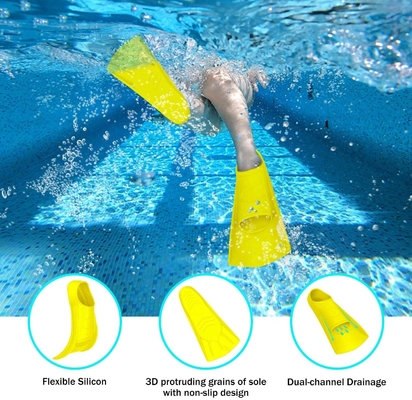 Open Toe Silicone Diving Swim Fins For Snorkeling Customized Color